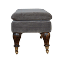 Swindon Castor Feet Grey Velvet Bench by Lavishway | Benches & Storage Benches-59469