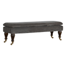 Swindon Castor Feet Grey Velvet Bench by Lavishway | Benches & Storage Benches-59467