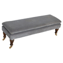 Swindon Castor Feet Grey Velvet Bench by Lavishway | Benches & Storage Benches-59471