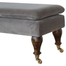 Swindon Castor Feet Grey Velvet Bench by Lavishway | Benches & Storage Benches-59470