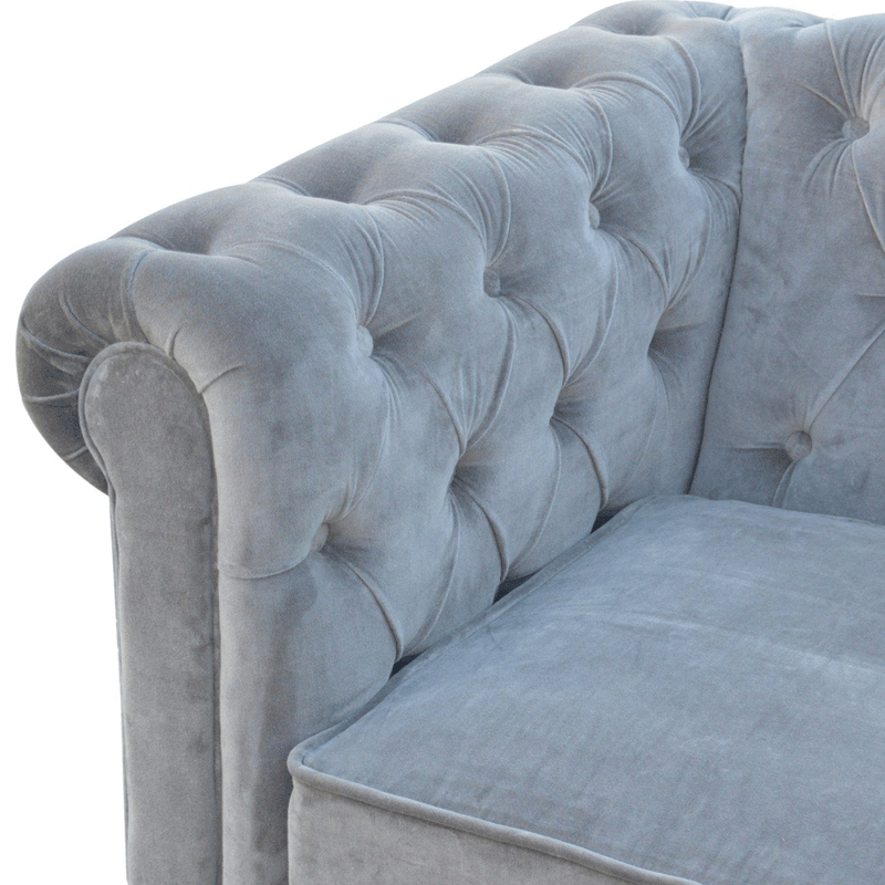 Swindon Chesterfield Grey Velvet Sofa by Lavishway | Velvet Sofa-59445