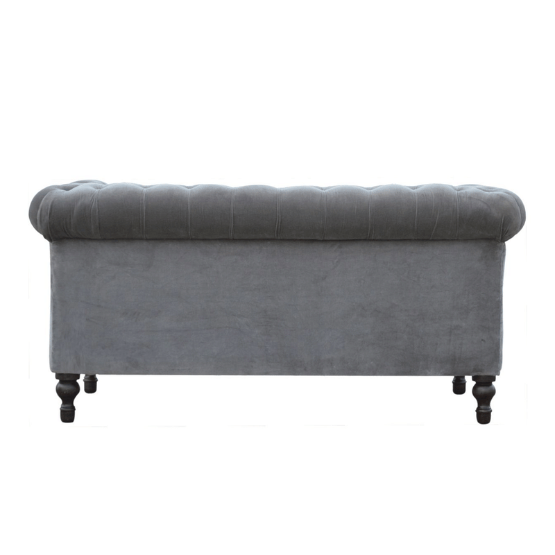 Swindon Chesterfield Grey Velvet Sofa by Lavishway | Velvet Sofa-59441