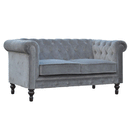 Swindon Chesterfield Grey Velvet Sofa by Lavishway | Velvet Sofa-59439