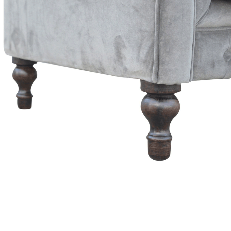 Swindon Chesterfield Grey Velvet Sofa by Lavishway | Velvet Sofa-59444