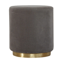 Swindon Upholstered Grey Velvet Footstool by Lavishway | Footstool-59414