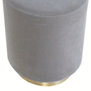 Swindon Upholstered Grey Velvet Footstool by Lavishway | Footstool-59420