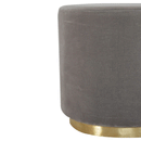 Swindon Upholstered Grey Velvet Footstool by Lavishway | Footstool-59426