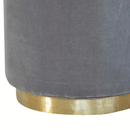 Swindon Upholstered Grey Velvet Footstool by Lavishway | Footstool-59418