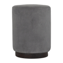 Swindon Upholstered Grey Velvet Footstool by Lavishway | Footstool-59415