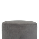 Swindon Upholstered Grey Velvet Footstool by Lavishway | Footstool-59424