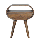 Swindon Grey Washed Circular Bedside Table by Lavishway | Bedside Tables-59401