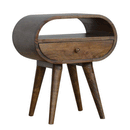 Swindon Grey Washed Circular Bedside Table by Lavishway | Bedside Tables-59400