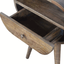 Swindon Grey Washed Circular Bedside Table by Lavishway | Bedside Tables-59405