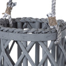 Grey Wicker Glass Hurricane Lantern by Lavishway | Candle Holders-51346