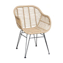 Hadley Rattan Metal Legs Carver Dining Chair by Lavishway | Dining Chairs-34029