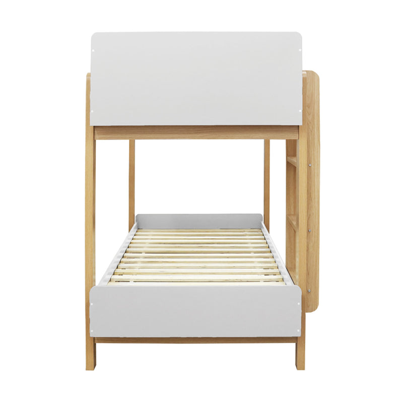 Hero Oak Matt Finish Bunk Bed In White & Grey by Lavishway | Bunk Beds-37962