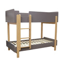 Hero Oak Matt Finish Bunk Bed In White & Grey by Lavishway | Bunk Beds-37961