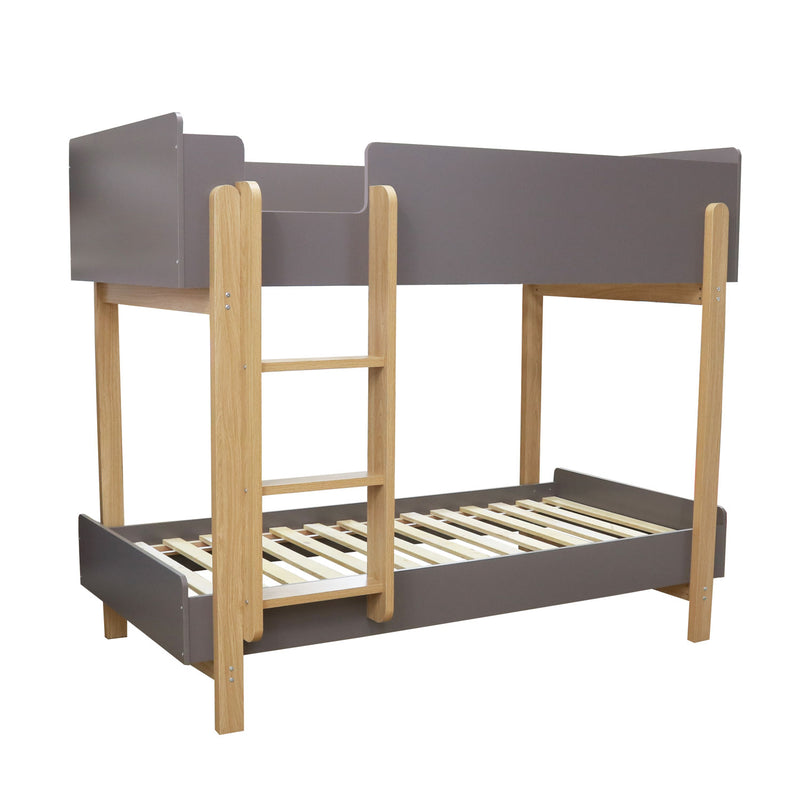 Hero Oak Matt Finish Bunk Bed In White & Grey by Lavishway | Bunk Beds-37961