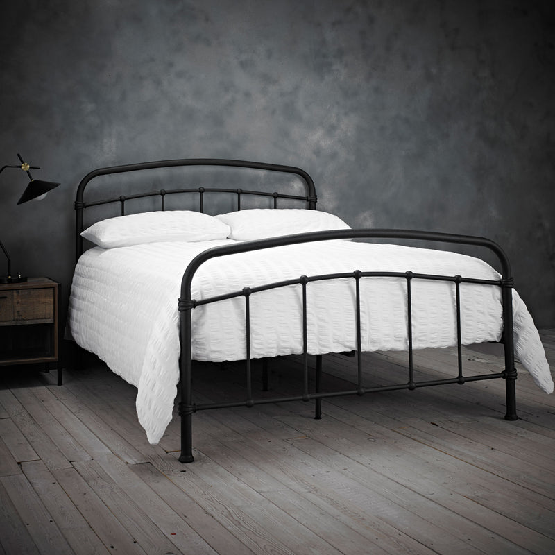 Halston Curved Rails Metal Double Bed by Lavishway | Metal Beds-35524