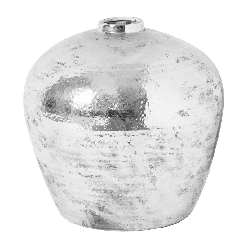 Hammered Silver Astral Ceramic Vase by Lavishway | Vases-50952