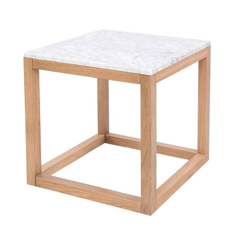 Harlow Marble Top Oak End Table by Lavishway | Side Tables-28519