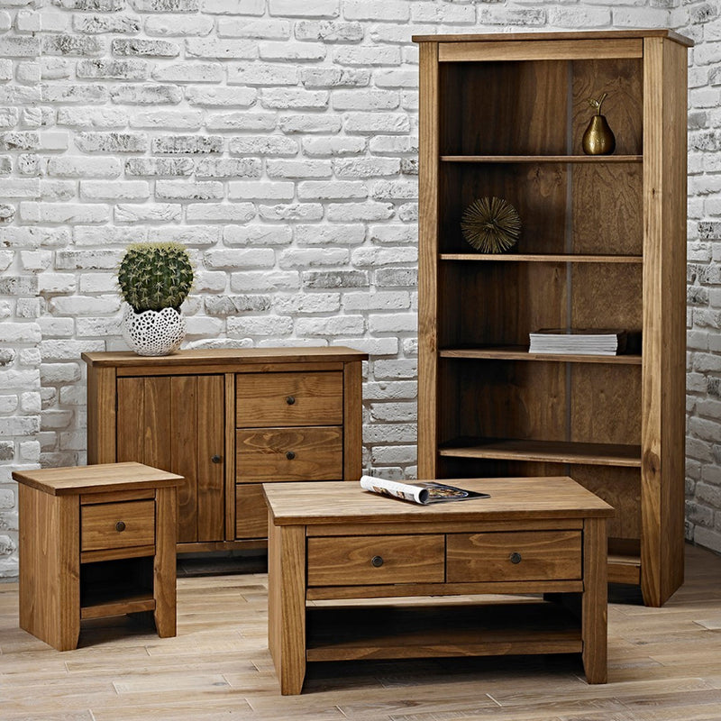 Havana Pine 1 Door 3 Drawers Small Sideboard by Lavishway | Sideboards-32673