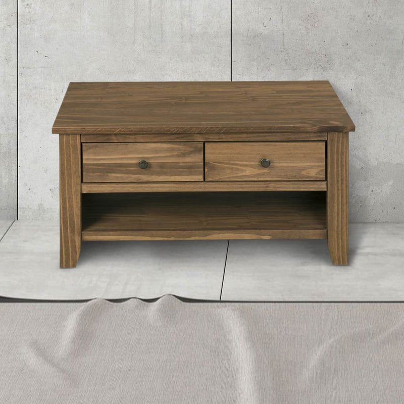 Havana 2 Drawers Pine Wood Coffee Table by Lavishway | Coffee Tables-34019