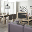 Havana Oak & Black Finish 3 Doors Sideboard by Lavishway | Sideboards-44153