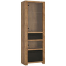 Havana Tall Display Cabinet - Oak and Black by Lavishway | Display Cabinets-44160