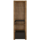 Havana Tall Display Cabinet - Oak and Black by Lavishway | Display Cabinets-44162