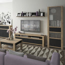 Havana Tall Display Cabinet - Oak and Black by Lavishway | Display Cabinets-44163