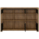 Havana Oak & Black 3 Doors Tall Sideboard by Lavishway | Sideboards-44147