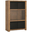Havana Wide Display Cabinet - Oak and Black by Lavishway | Display Cabinets-44157