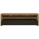 Havana Modern Oak & Black Wide TV Unit by Lavishway | TV Units Cabinets-44141