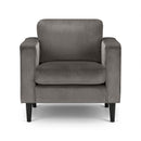 Hayward Upholstered Grey Velvet Armchair by Lavishway | Velvet Sofa-20193