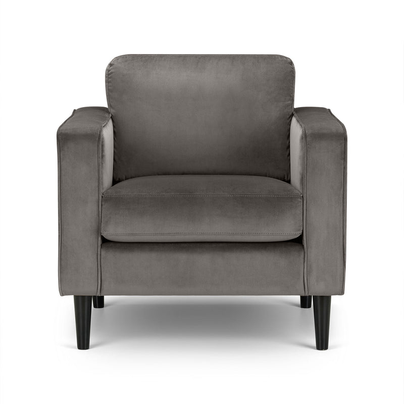 Hayward Upholstered Grey Velvet Armchair by Lavishway | Velvet Sofa-20193