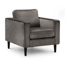 Hayward Upholstered Grey Velvet Armchair by Lavishway | Velvet Sofa-20192
