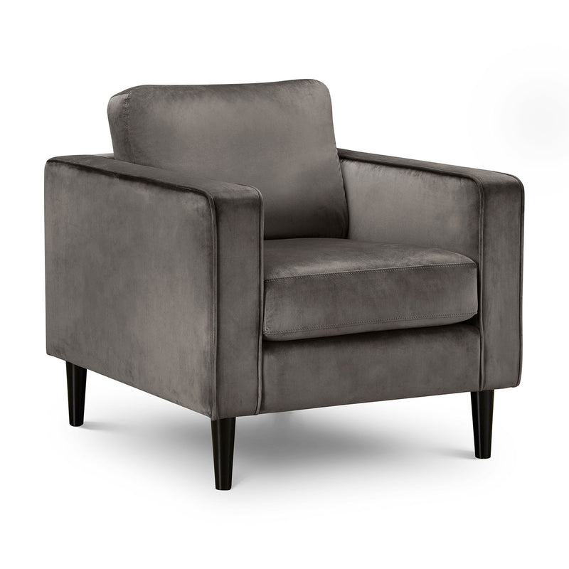 Hayward Upholstered Grey Velvet Armchair by Lavishway | Velvet Sofa-20192