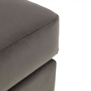Hayward Grey Velvet Ottoman Stool by Lavishway | Stools & Pouffes-20209