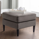 Hayward Grey Velvet Ottoman Stool by Lavishway | Stools & Pouffes-20205