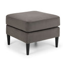 Hayward Grey Velvet Ottoman Stool by Lavishway | Stools & Pouffes-20206