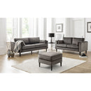 Hayward Grey Velvet Ottoman Stool by Lavishway | Stools & Pouffes-20211