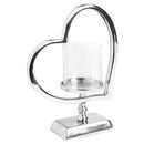 Heart Shaped Silver Nickel Candle Holder by Lavishway | Candle Holders-50823