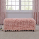 Heavy Shag Faux Sheepskin Ottoman by Lavishway | Benches & Storage Benches-25408