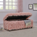 Heavy Shag Faux Sheepskin Ottoman by Lavishway | Benches & Storage Benches-25407
