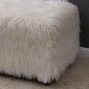 Heavy Shag Faux Sheepskin Ottoman by Lavishway | Benches & Storage Benches-25415