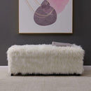 Heavy Shag Faux Sheepskin Ottoman by Lavishway | Benches & Storage Benches-25412