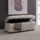 Heavy Shag Faux Sheepskin Ottoman by Lavishway | Benches & Storage Benches-25406