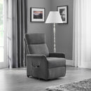 Helena Charcoal Grey Fabric Recline Chair by Lavishway | Recliner Sofa-20178