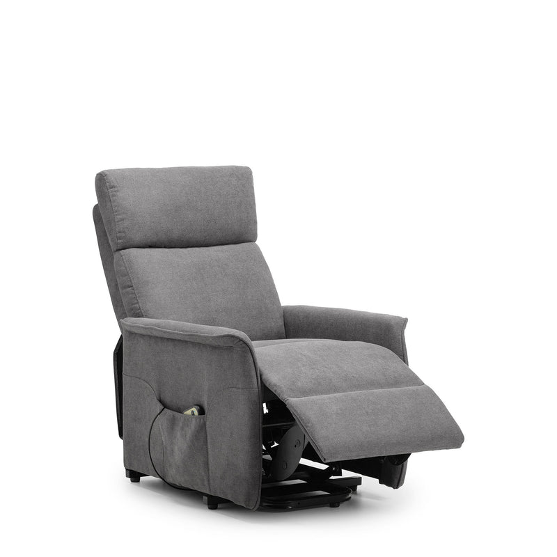 Helena Charcoal Grey Fabric Recline Chair by Lavishway | Recliner Sofa-20180